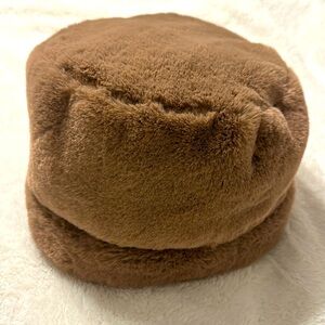 Nine West Brown Faux Fur Hat